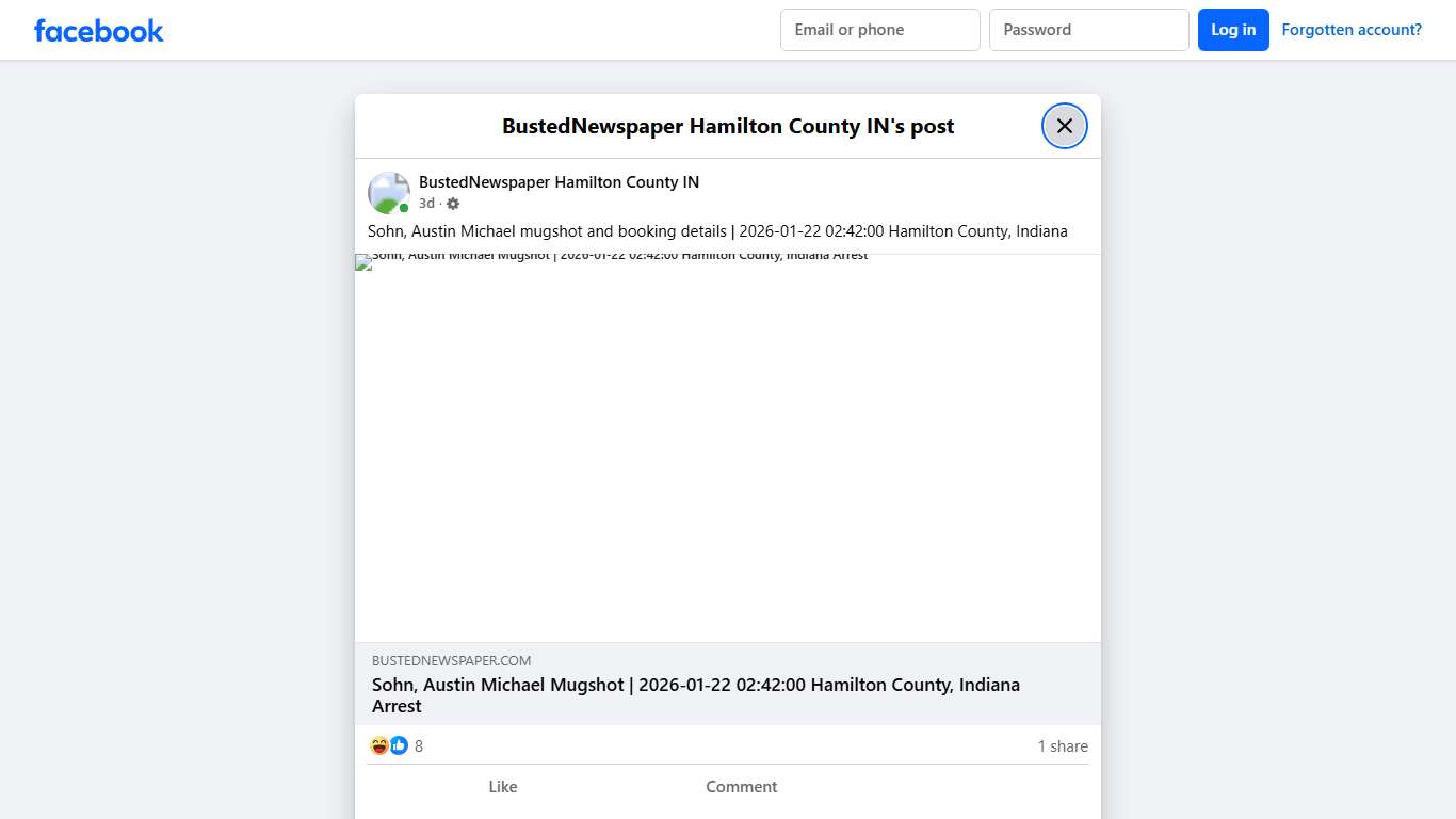 Sohn, Austin Michael... - BustedNewspaper Hamilton County IN Facebook